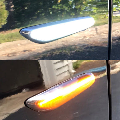 V2 LED DYNAMIC SIDE MARKERS - SMOKED WHITE/AMBER