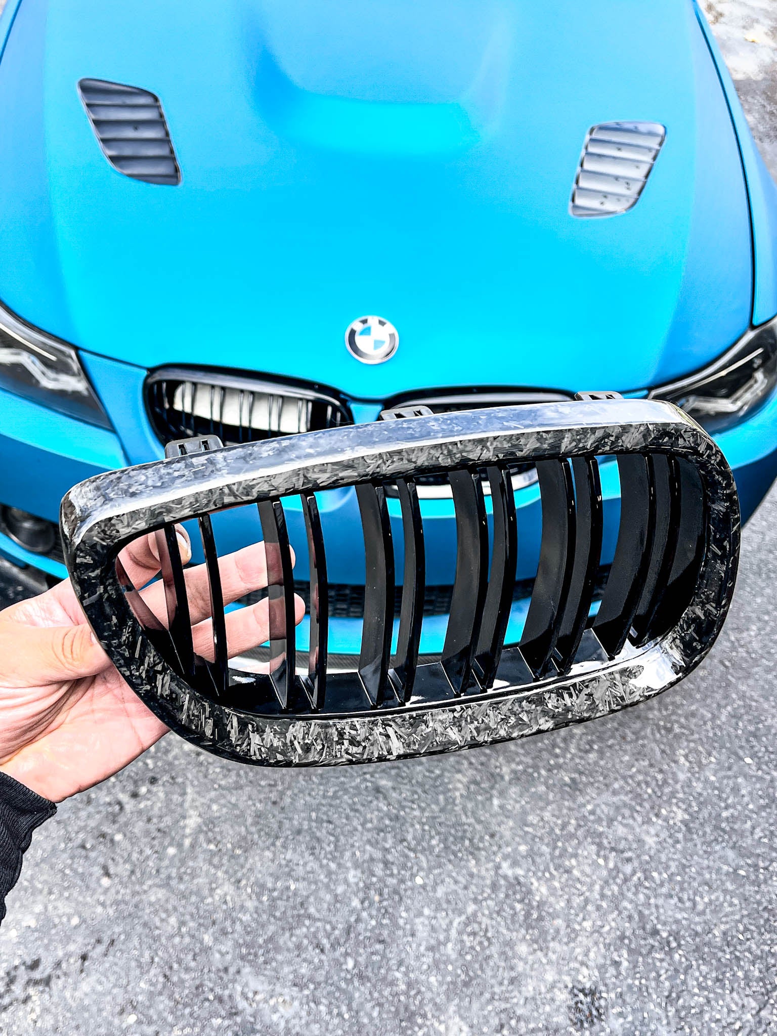 BMW F30 - ///M Style Front Kidney Grilles - Forged Carbon Fiber